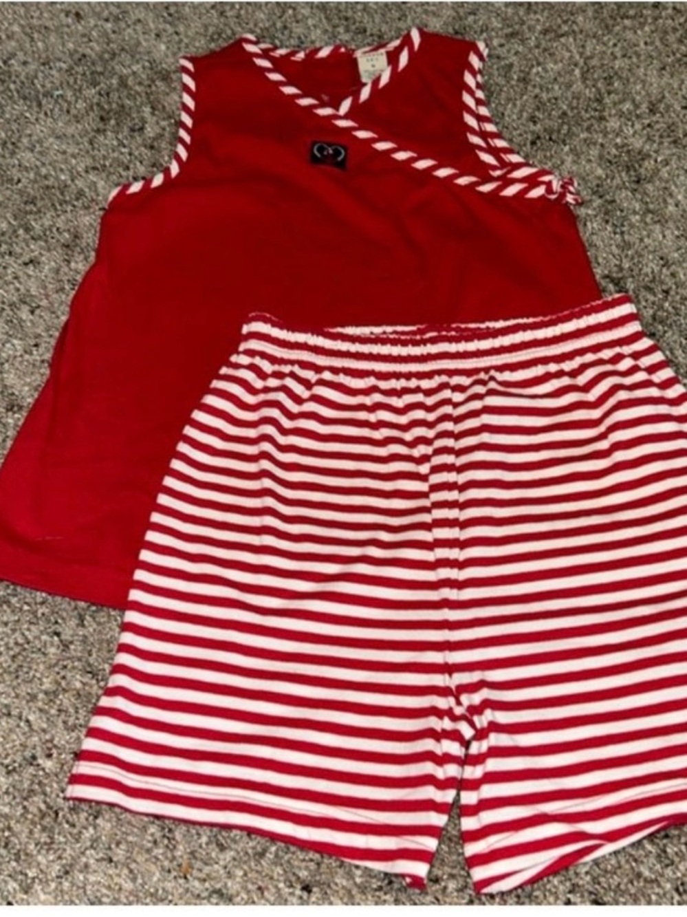 💐 10 for $50 NWT Kids Red Striped Pajama Set - Sleeveless Top & Shorts